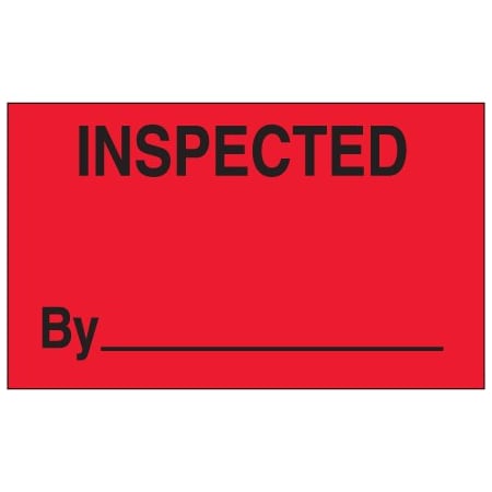 Bsc Preferred 3 x 5'' - ''Inspected By'' Fluorescent Red Labels BUY00023937